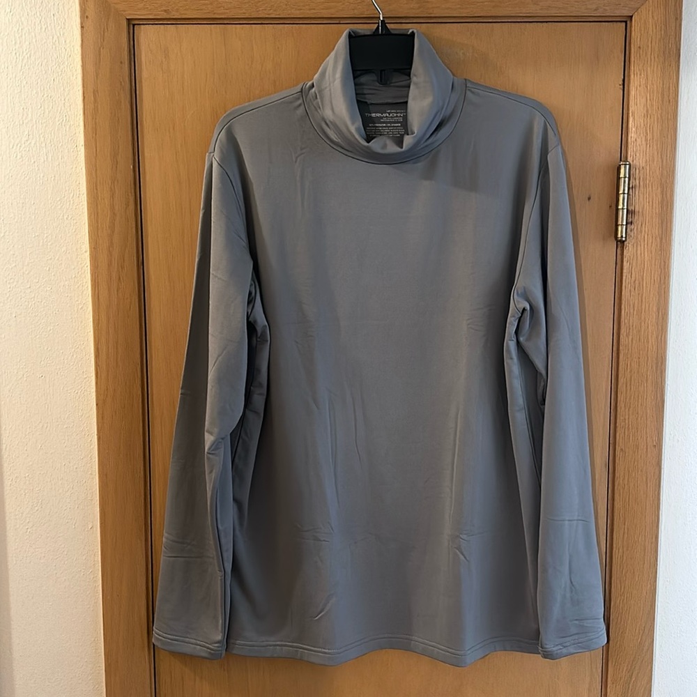 ThermaJohn Men’s Insulated Thermal Turtleneck Top Gray Size Large